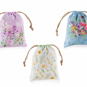 Sacchetto in stoffa con stampa floreale con tirante